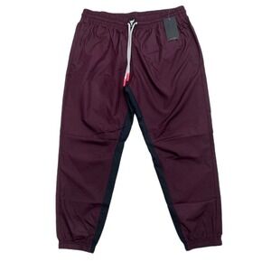 Under Armour Project Rock Women's Woven Jogger Pants Size XL Maroon Black Stripe